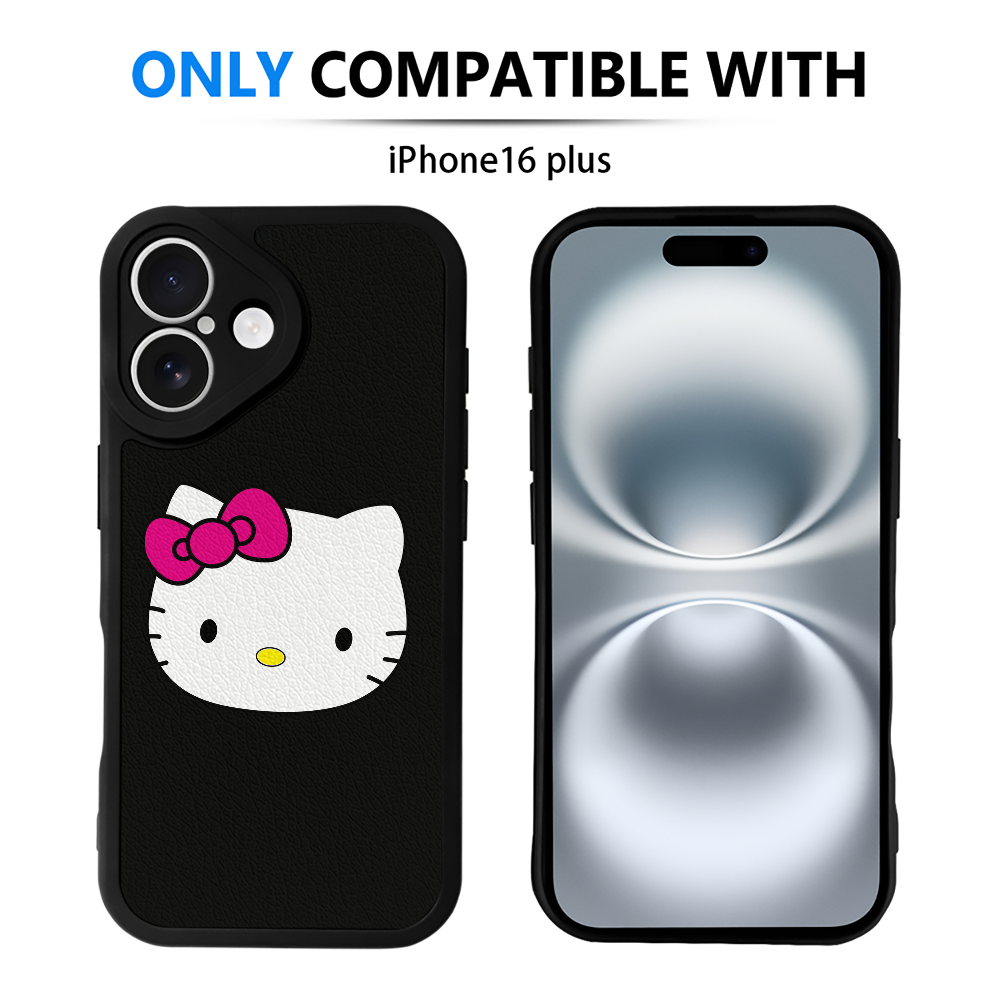 （画像用） Hello Kitty ハローキティ 【iPhone 16シリーズ対応】シリコンスマホケース（レザー調） 材質：シリコン